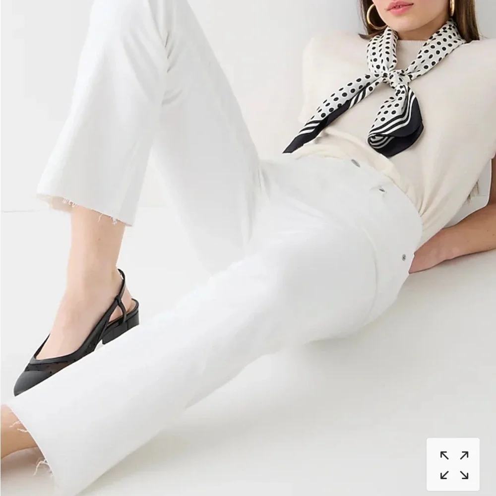 J crew tall 9” Demi boot crop jeans white wash